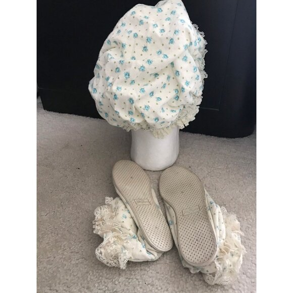 Vintage 1960's "Her Majesty" Girl's Granny Hat And Matching Slippers Size Large - Picture 4 of 10